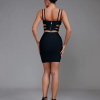 De Mujeres Al Por Mayor Buckle Belt Crop Top And Mini Skirts Two Piece Set Outfits Bodycon Bandage Mini Skirt Set - Image 2