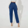 Dordor custom high waist women belted jeans women straight fit jeans. - Image 2