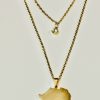 Lela crystal, tow chain with African map pendant for Women Hypoallergenic Chain Stainless Steel 14k Gold Plated 16-inch first close to the neck 22inch second Guaranteed never getting dark classic Jewelry piec - Image 4