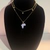 Lela crystal, tow chain with African map pendant for Women Hypoallergenic Chain Stainless Steel 14k Gold Plated 16-inch first close to the neck 22inch second Guaranteed never getting dark classic Jewelry piec - Image 5